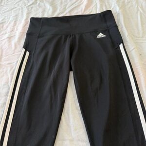 Adidas Black and White Striped Leggings